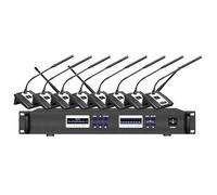 Professional UHF Wireless Conference System, 1 Chairman 7 Delegate Microphone for Big Meeting,Tabletop Wireless Microphones