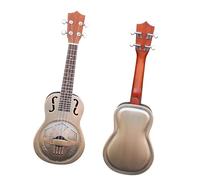 Professional Uke Red Rust Brass Body Resonator Ukulele F Holes Matt Finish 24