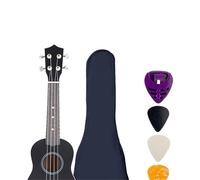 Professional Uke Solid Wood Ukulele For Beginners Adults And Self Study 21inch Mini Guitar(Black)
