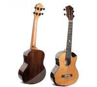 Professional Uke Ukulele Red Pine Rose Solid Half-cutaway Barrel Guitar 24/26 Inch(26)