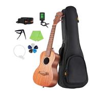 Professional Ukulele 21/23 Inch Acoustic Ukulele Kit Mahogany Plywood Ukelele With Bag Spare Strings Tuner Capo Picks (Color : 21 Inch)