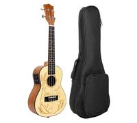 Professional Ukulele Solid Spruce Top Sapele Wood Back & Side Ukulele 23 Inch Concert Electric Acoustic Ukelele With Bag