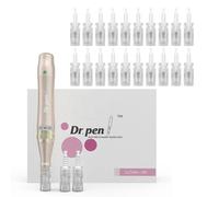 Professional Ultima M5 Wireless Microneedling Pen, Authentic Electric Micro Microneedling Machine Auto Roller Skincare Tool - Replacement Cartridges 12Pin (0.25mm) х12 & 36Pin (0.25mm) х10