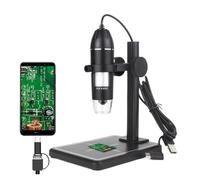 Professional USB Digital Microscope 1000X 1600X 8 LEDs 2MP Electronic Endoscope Zoom Camera Magnifier+ Lift Stand(3 IN 1 mini Bracket)