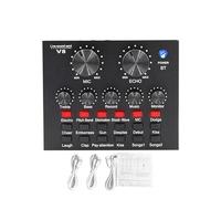 Professional V8 Sound Card for Live Streaming, Gaming and Podcasting, External Audio Interface with Clear Sound, Compact Plastic Design for PC and Mobile Phone, Black