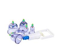 Professional Vacuum Cupping Therapy -6 Vacuum Air Suction Cups with Pumping Handle,Chinese Medicine Pistol Equipment (6Pcs/Set)