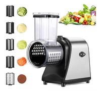 Professional Vegetable Slicer Electric 250 W, 5-in-1 Stainless Steel Vegetable Cutter Kitchen Grater with 5 Blades and Large Filling Slot for Fruit, Vegetables, Cheese and Daily Use
