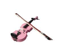 Professional Violin 1/8 Splint Bright Acoustic Violin Fiddle With Case Bow Enhance Sound With Vibration Panel For Beginner (Color : Pink)