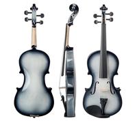 Professional Violin 4/4 Acoustic Violin Colored Basswood Fiddle Black Solidwood Fitted Violin With Carrying Case Brazilwood Bow (Color : White-Black)