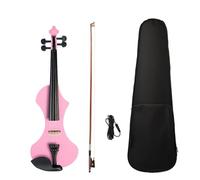Professional Violin 4/4 Electric Violin Set Fiddle Electric Silent Violin With Case And Brazilwood Bow Bridge (Color : Pink)