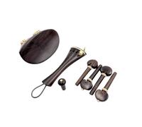 Professional violin accessories 1 Set 4/4 Violin Natural Ebony Wood Accessories Parts Fittings Tailpiece+Tuning Pegs+Endpins+Chin Rest/Chin Holder(Complete 5)