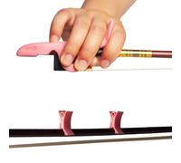 Professional violin accessories SET Violin/Viola Bow Stopper Grip Bow Pose Orthoses Fiddler Accessory Training Tool Easy Use Quick Installation(Pink)