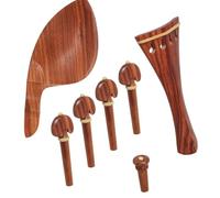 Professional Violin Accessories Violin Set 7Pcs/Set 3/4 4/4 Chinrest Tailpiece Tunning Pegs Endpin Rosewood Inlaid Boxwood Replacement Fiddle Accessories