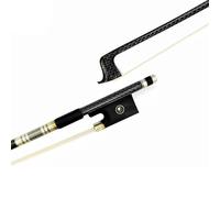 professional violin bow 1pc Professional Silver Woven Grid Carbon Fiber 4/4 Violin Bow White Horse Hair Ponytail(A)