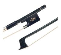 professional violin bow 4/4 Carbon Fiber Violin Bow Green Silk Braided Stick White Copper Inlay Ebony Bow Quick Response