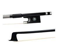 professional violin bow Carbon Fiber Violin Bow White Horse Hair Round Rod Ebony Bow White Copper Assembly Balanced 4/4-1/8 Size(4/4)