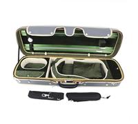 Professional Violin Case Rectangle Violin Case Plywood & Gray Imitation Leather+Green Belt For 4/4 Violin