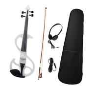 Professional Violin Electric Violin 4/4 Size With Case Bow Audio Cable Headphone White For Violinist Adults Music Lovers