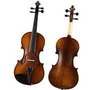 Professional Violin Handmade Solid Wood Natural Pattern Violin Beginners Professional Grade String Instrument Dark Brown (Color : 4/4)