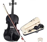Professional Violin Student Black Fiddle Kit Beginner Violin Acoustic Fiddle Triangle Case Bow Bridge String (Color : 1/8)
