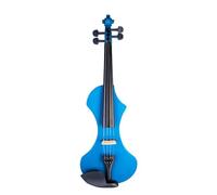 Professional Violin Violin 4/4 Electric Violin Solid Wood Silent Violin Advanced Handmade Electric/Silent Violin Bow Bridge Case SET (Color : Blue)