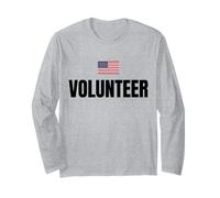 Professional Volunteer Identification Patriotic US Flag Long Sleeve T-Shirt