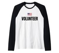 Professional Volunteer Identification Patriotic US Flag Raglan Baseball Tee