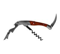 Professional Waiter's Knife Corkscrew Wine Bottle Opener Foil Cutter Double Leaver Varnished Wood