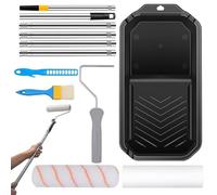 Professional Wall Applicator, High Capacity Coating Kit, 9.00x1.50 Inch Roller Sleeve with Deep Tray, Dense Fabric Painting Layer, Shield Sturdy Renovation Tool for Painting Walls Trims