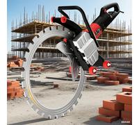 Professional Wall Cutting Saw 16", 9800W Electric Concrete Cutter with 11.81" Cut Depth, High Strength Diamond Blade, Water Fed Dust Suppression for Granite, Stone, Brick, Marble
