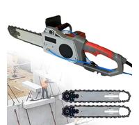 Professional Wall Cutting Saw Handheld Electric Concrete Chain Brushless Diamond Wet Tool for, Slotted Rebar, Marble, Bricks, Includes 2 Chains and Guide Bars