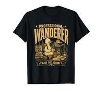 Professional Wanderer Enjoy The Journey Adventure Duck Value Graphic T-Shirt, Men, Black, M