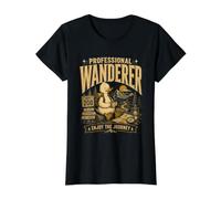 Professional Wanderer Enjoy The Journey Adventure Duck Value Graphic T-Shirt, Women, Black, M