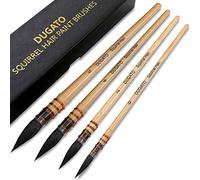 Professional Watercolor Paint Brushes, Round Squirrel Hair Paint Brush Set for Art Painting, Gouache, Fine Detailing, Acrylic, Gouache, Oil (4 Brushes)