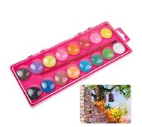 Professional Watercolor Paint Set - 16 Colors With Paintbrush | Doodling Kit | Educational Art Drawing Supply System, Beginner Friendly Creative Arrangement For Kids Young Artists Use