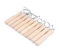 Professional Wax Carving Tools Set with Wooden Handles for Pottery Sculpture Clay Shaping - 10 Pcs Ideal for Crafting Model Sculpters and Professional Artisans