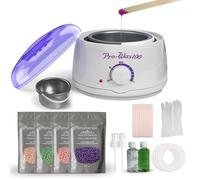Professional Waxing Kit, Spa-Quality Wax Warmer for Full Body Hair Removal, Painless Hair Removal Heater Machine, Includes 4 x Wax Beads & Silicone Applicator (White)