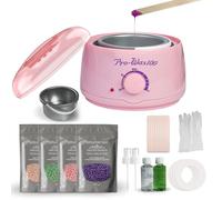 Professional Waxing Kit, Spa-Quality Wax Warmer for Full Body Hair Removal, Painless Hair Removal Heater Machine, Includes 4 x Wax Beads & Silicone Applicator