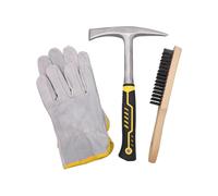 Professional Welding Kit: 12.6" Chipping Hammer, 28oz Forged-Steel, 10" Leather Gloves