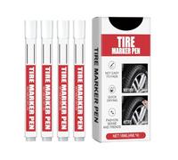 Professional White Tire Paint Labeling Markers 4PCs Water Resistant High Coverage Markers For Vehicle Tire Customization Multipurpose Paint Marker