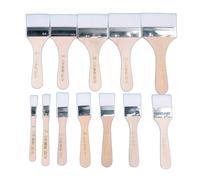 Professional Wide Flat Brush Collection 12 Pieces Smooth Application for Oil Paints, Acrylic Paints, Visual Art Painting
