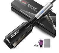 Professional Wide Hair Straightener & Styler Wide Plate 55mm Quick Easy Styling, Floating Plates Ionic Anti-Frizz Ceramic Coating 30s Rapid Heating, Digital Display 19 Settings 50°C~230°C Thick Hairs