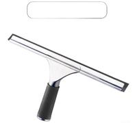 Professional Window Cleaner Tool with Stainless Steel Body - Telescopic Glass Wiper for High Reach - Streak Free Shower Squeegee for Bathroom & Kitchen - 30cm Size(P)