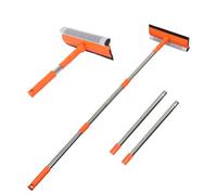 Professional Window Squeegee,2 in 1 Squeegee Window Cleaner with Long Stainless Steel Handle,Sponge Car Window Squeegee for Gas Station, Glass,Shower (Sponge Style)