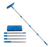 Professional Window Squeegee,2-in-1 Window Cleaner with 56" Long Stainless Steel Handle,Window Washing Kit, Glass Door Cleaner,Multi-Use Sponge Car Windshield Cleaning Tool for Car Windshield,Mirror