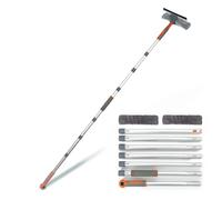 Professional Window Squeegee Cleaner, 2 in 1 Shower Squeegee with Extension Pole, 105‘’ Telescopic Window Washing Equipment with Bendable Head, Glass Cleaning Tools for Indoor/Outdoor High Window