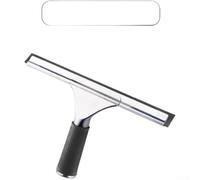 Professional Window Squeegee Stainless Steel with Telescopic Handle - Streak Free Glass Cleaner for Shower Walls & Car Care - Rubber Strip 30cm 35cm 40cm Sizes(O)