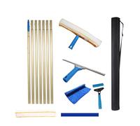 Professional Window Squeegee, Window Squeegee Cleaner With Titanium Extension Pole 7m, Handheld Window Cleaner for Gas Stations Office Buildings Home Window Property Maintenance Yellow