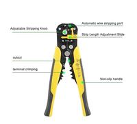 Professional Wire Stripper 3 in 1 Multifunctional Automatic Wire Stripping Plier Adjustable Crimping Tool for Electrical Work DIY Home Factory Use Chrome Vanadium Steel Yellow