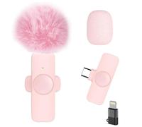 Professional Wireless Lavalier Microphone for iPhone 17/16/15, Android Phone Cordless Omnidirectional Clip Mic, Plug-Play Mini Microphone for Interview Video Podcast Vlog YouTube